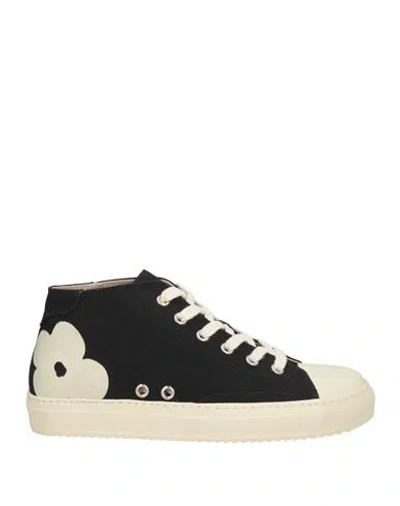 Lardini Woman Sneakers Black Size 6 Textile Fibers