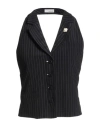 Lardini Woman Tailored Vest Black Size 10 Silk In Black