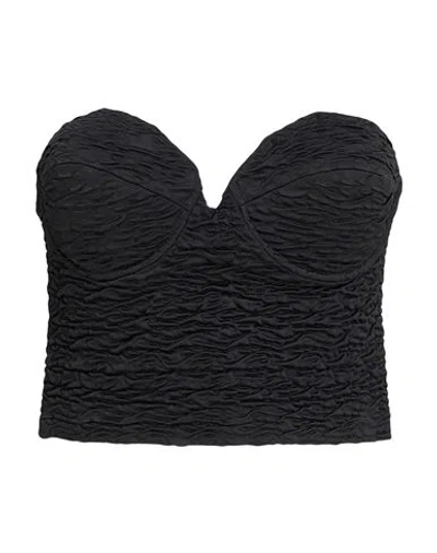 Lardini Woman Top Black Size 6 Acetate, Nylon, Elastane