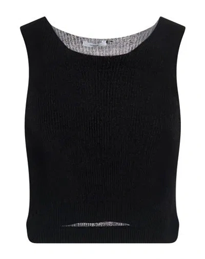 Lardini Woman Top Black Size L Viscose, Nylon