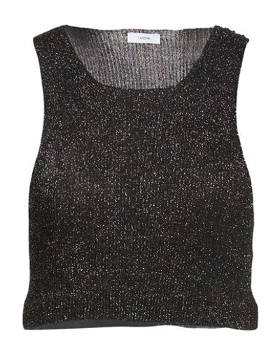 Lardini Woman Top Black Size L Viscose, Polyamide, Metallic Acrylic
