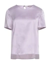 Lardini Woman Top Lilac Size 12 Silk, Elastane In Purple