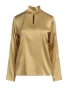 Lardini Woman Top Sand Size 10 Silk, Elastane In Gold