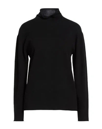 Lardini Woman Turtleneck Black Size M Wool, Cashmere