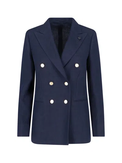 Lardini Women's 100% Linen Jacket In Blue