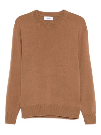 Lardini Wool And Alpaca Blend Sweater In Brown