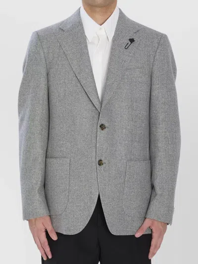 LARDINI WOOL AND CASHMERE CHECK JACKET