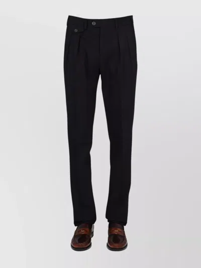 Lardini Wool And Cotton Pants In Black