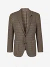 Lardini Wool And Linen Blazer In Brown