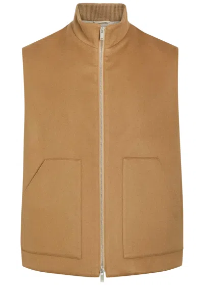 Lardini Wool And Silk-blend Gilet In Beige