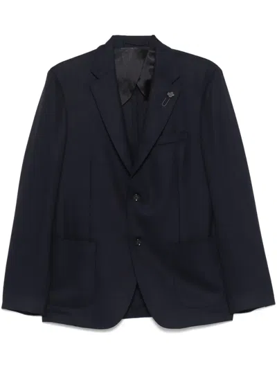 Lardini Wool Blazer In Blue