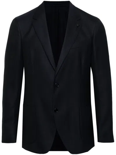 Lardini Wool Blazer In Blue