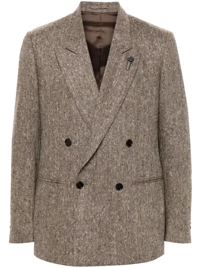Lardini Wool Blazer In Brown