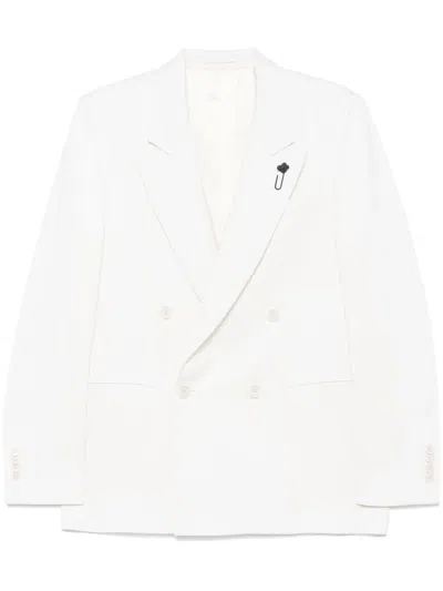 Lardini Wool Blazer In Neutrals