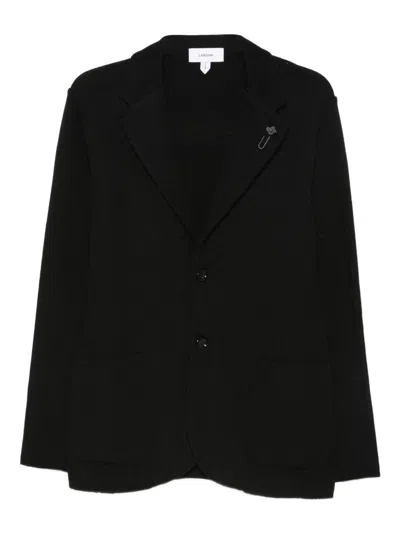 Lardini Wool Blazer With Applied Pockets In Black