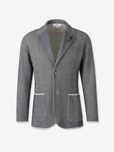 Lardini Wool Blazer With Peak Lapel In Gray