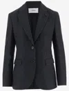 Lardini Wool Blend Jacket With Layers And Check Pattern In Gray