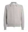Lardini Wool-blend Knitted Bomber Jacket In Gray