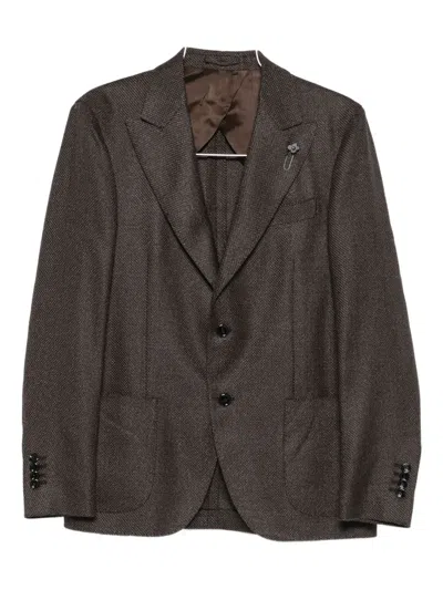 Lardini Wool-blend Single-breasted Blazer In Multi
