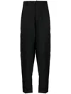 Lardini Cropped-leg Tapered Trousers In Black