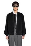 Lardini Bomber Jacket In Black Wool In Black
