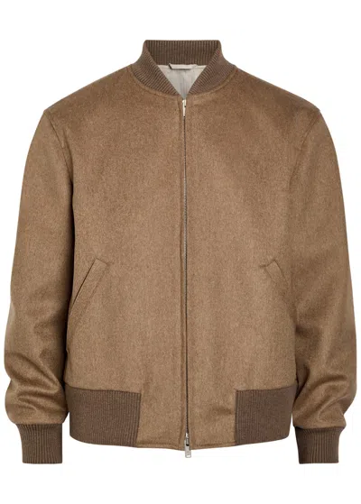 Lardini Wool Bomber Jacket In Brown