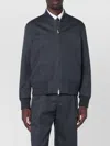 Lardini Wool Bomber With Zip And Collar Detail In Blue