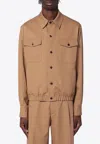 Lardini Wool Buttoned Overshirt In Burgundy