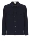Lardini Collared Cotton Jacket With Multiple Pockets In Blue