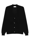 Lardini Wool Cardigan With V-neck And Long Sleeves In Black