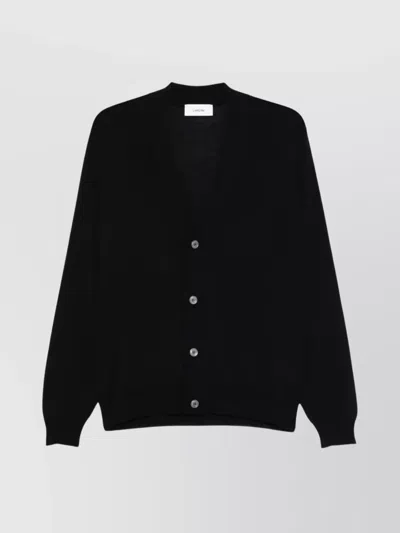 LARDINI WOOL CARDIGAN WITH V-NECK AND LONG SLEEVES