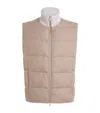 Lardini Wool-cashmere Down Gilet In Neutral