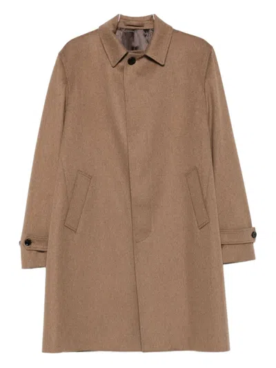 Lardini Wool Coat In Brown