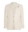 Lardini Wool-cotton Patch Pocket Blazer In Neutral
