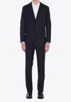 Lardini Wool Double-breasted Suit In Blue