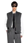 Lardini Wool Felt Bomber Vest In Gray