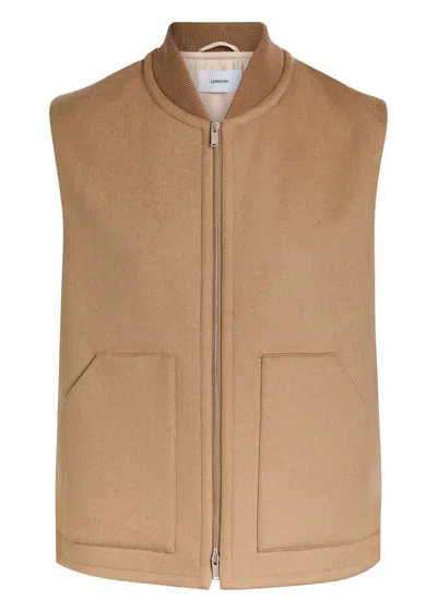 Lardini Wool Gilet In Brown