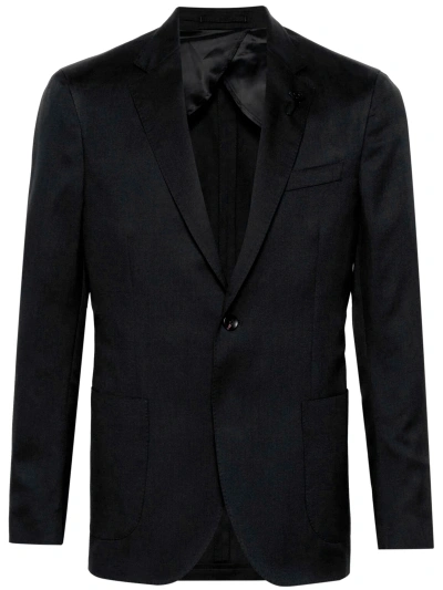 Lardini Wool Jacket In Black