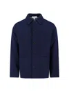 Lardini Relaxed Fit Jacket With Collar And Pockets In Blue