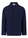 Lardini Relaxed Fit Jacket With Collar And Pockets In Blue