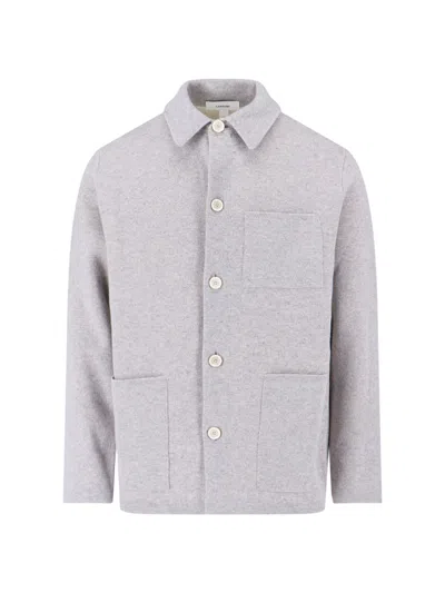 Lardini Versatile Jacket With Chest And Side Pockets In Gray