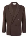 Lardini Knit Jacket Button Detailing In Marrón