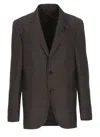 Lardini Wool Blazer With Long Sleeves And Vents In Brown