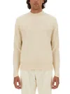 Lardini Wool Textured Knit Sweater With Long Sleeves In Neutral