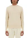 Lardini Wool Textured Knit Sweater With Long Sleeves In Neutral