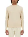 Lardini Wool Textured Knit Sweater With Long Sleeves In Neutral