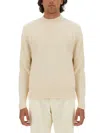 Lardini Wool Textured Knit Sweater With Long Sleeves In Neutral