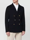 Lardini Wool Knit Double Breasted Coat In Multi