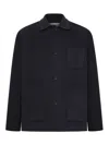 Lardini Virgin Wool Overshirt In Black