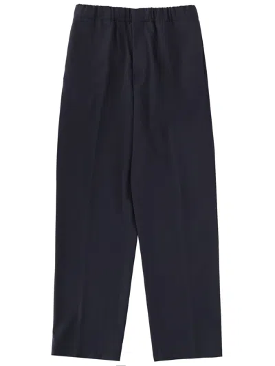 Lardini Wool Tailored Trousers Featuring Back Pockets In Blue